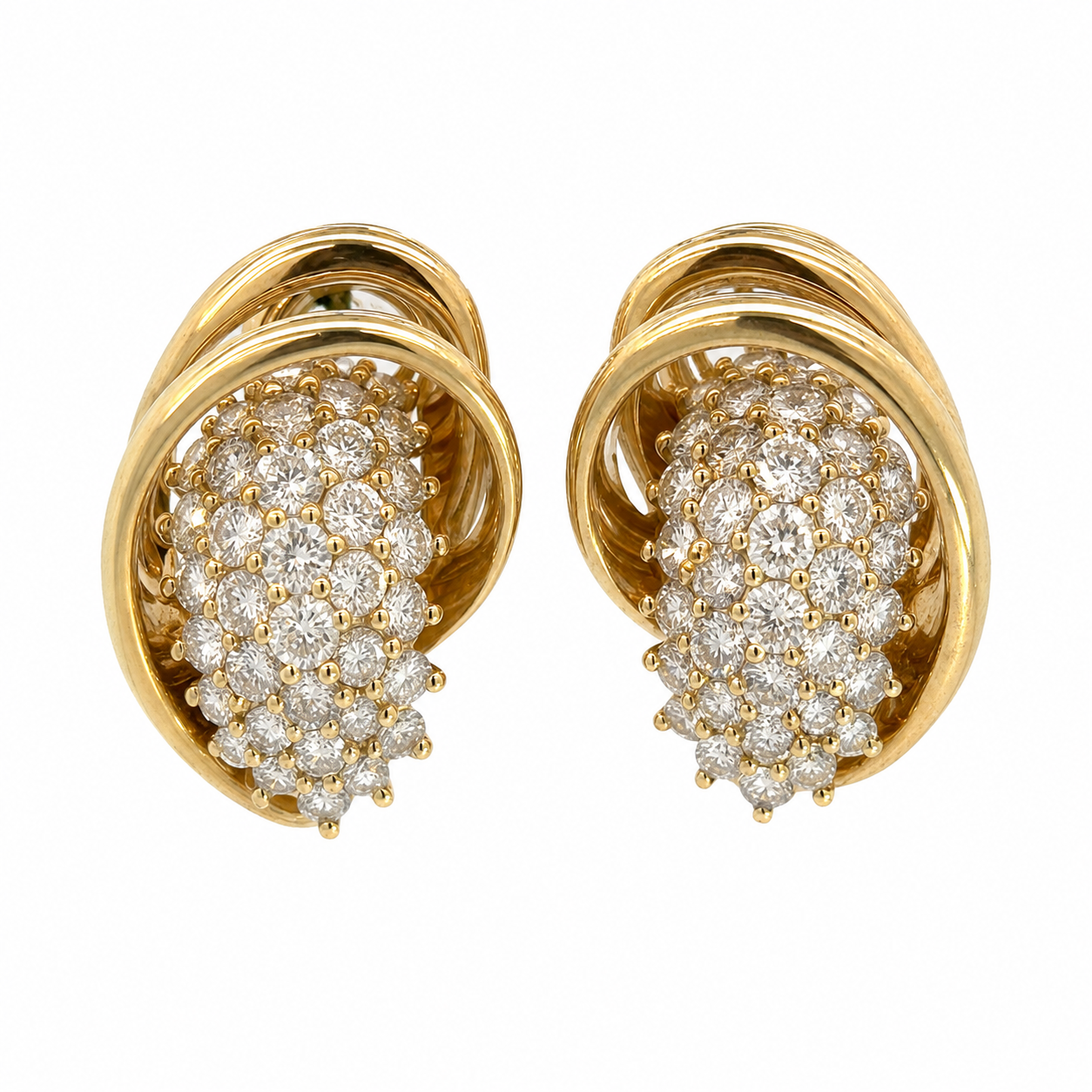 Jose Hess Sculptural Diamond Earrings in 14K Yellow Gold