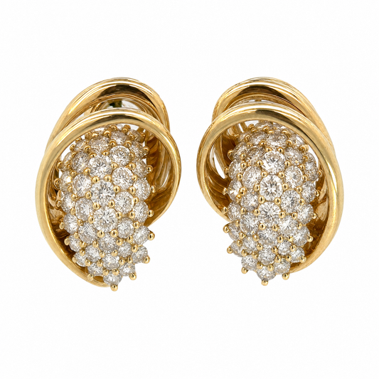Jose Hess Sculptural Diamond Earrings in 14K Yellow Gold
