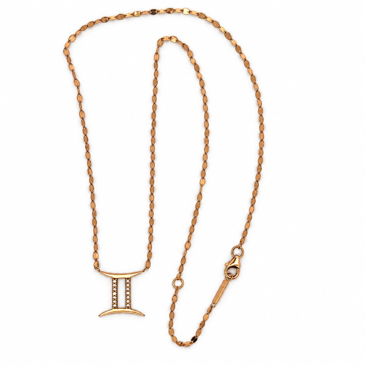 Lana Jewelry 14K Rose Gold Diamond Gemini Necklace