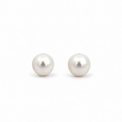 Classic 14K Yellow Gold 5mm Pearl Stud Earrings