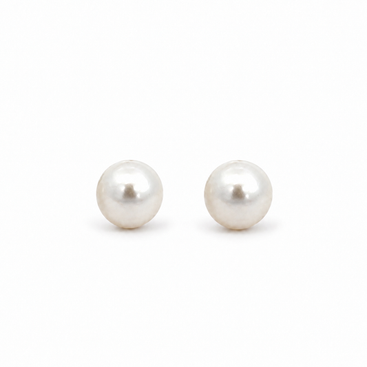 Classic 14K Yellow Gold 5mm Pearl Stud Earrings