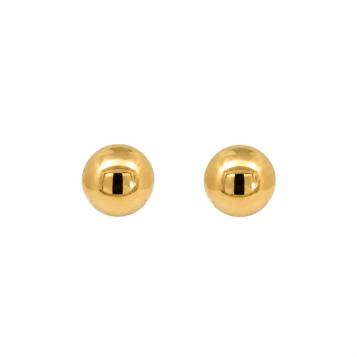 14K Yellow Gold Ball Stud Earrings
