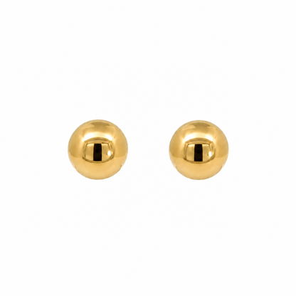 14K Yellow Gold Ball Stud Earrings