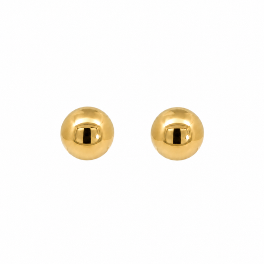 14K Yellow Gold Ball Stud Earrings