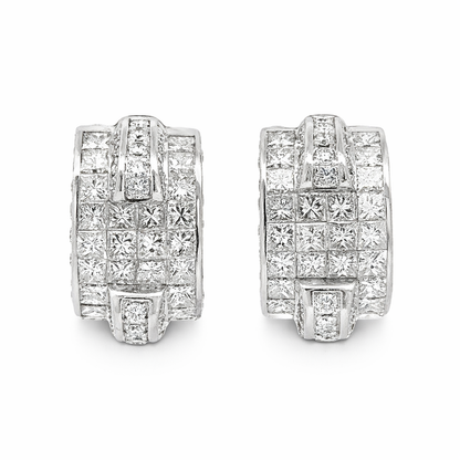 Luxury 18K White Gold Diamond Hoop Earrings – Approx. 6.60 Carats