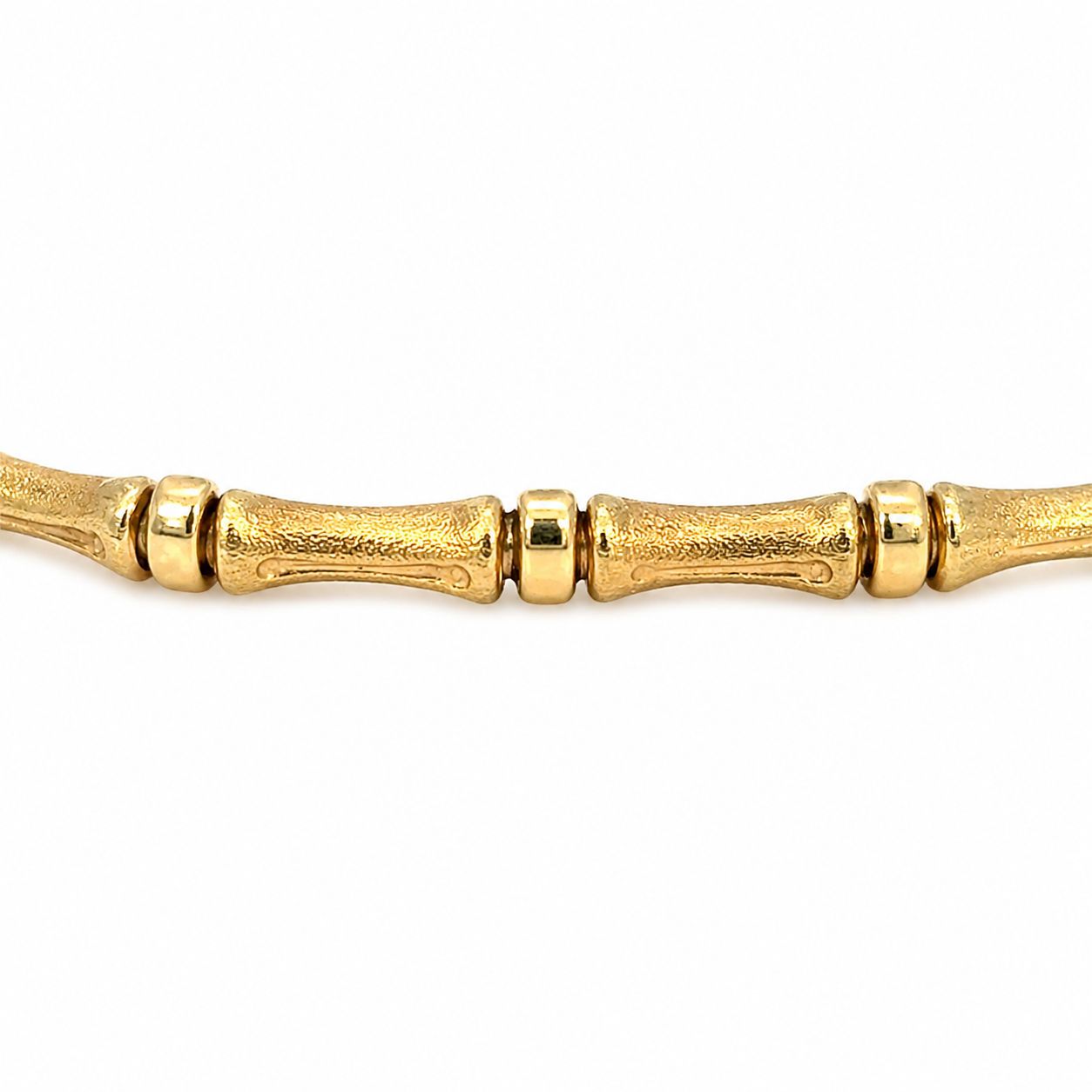 14K Gold Bamboo Link Bracelet Vintage