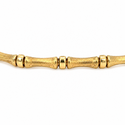14K Gold Bamboo Link Bracelet Vintage