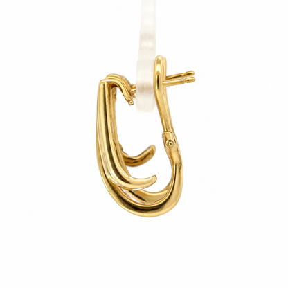 14K Yellow Gold Diamond Double Ribbon Earrings