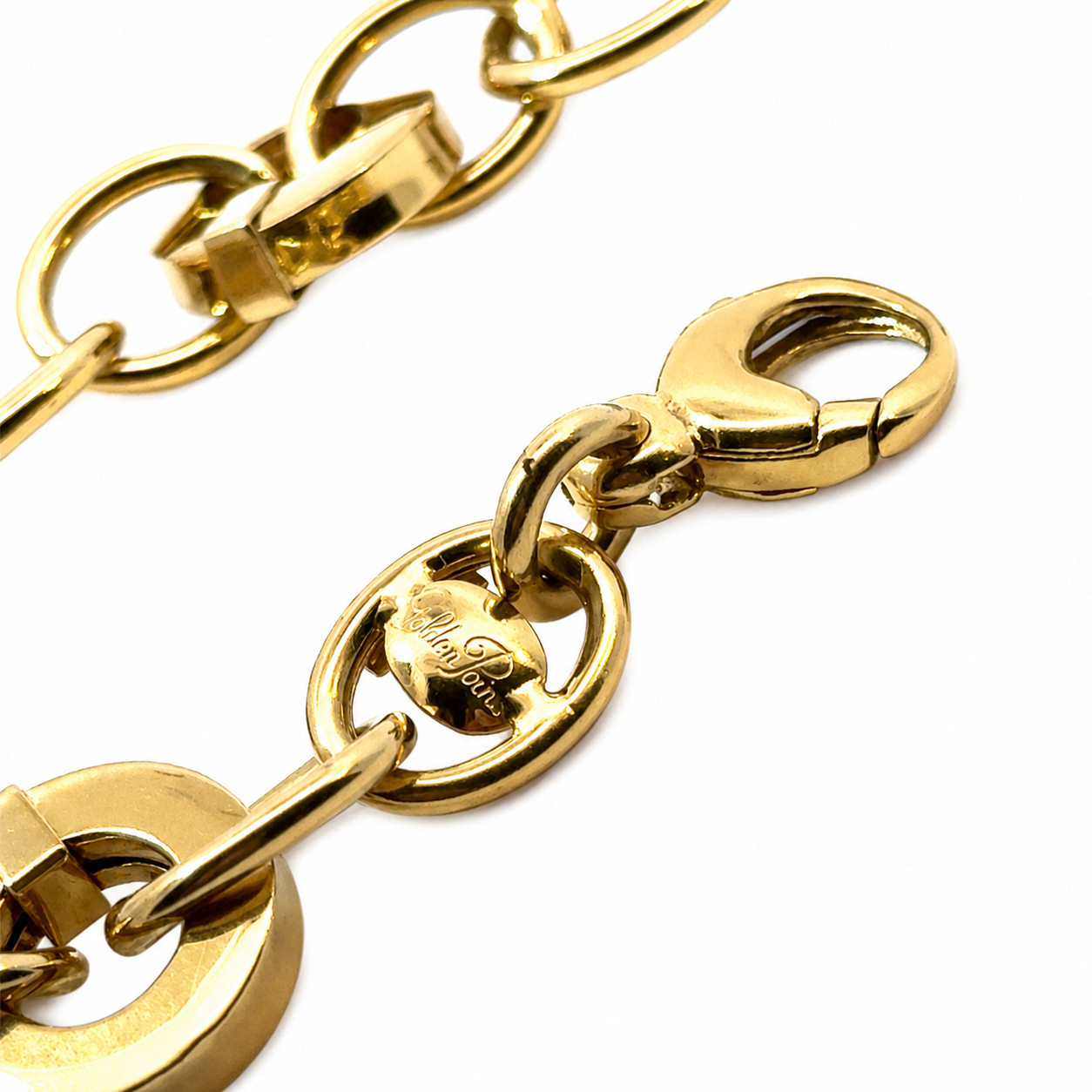 Vintage Golden Point 18K Yellow Gold Statement Link Bracelet