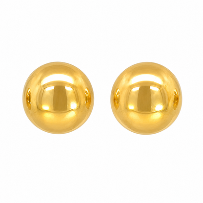 14K Yellow Gold Dome Stud Earrings