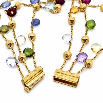 Marco Bicego Multi-Gemstone Three-Strand Bracelet in 18K Yellow Gold