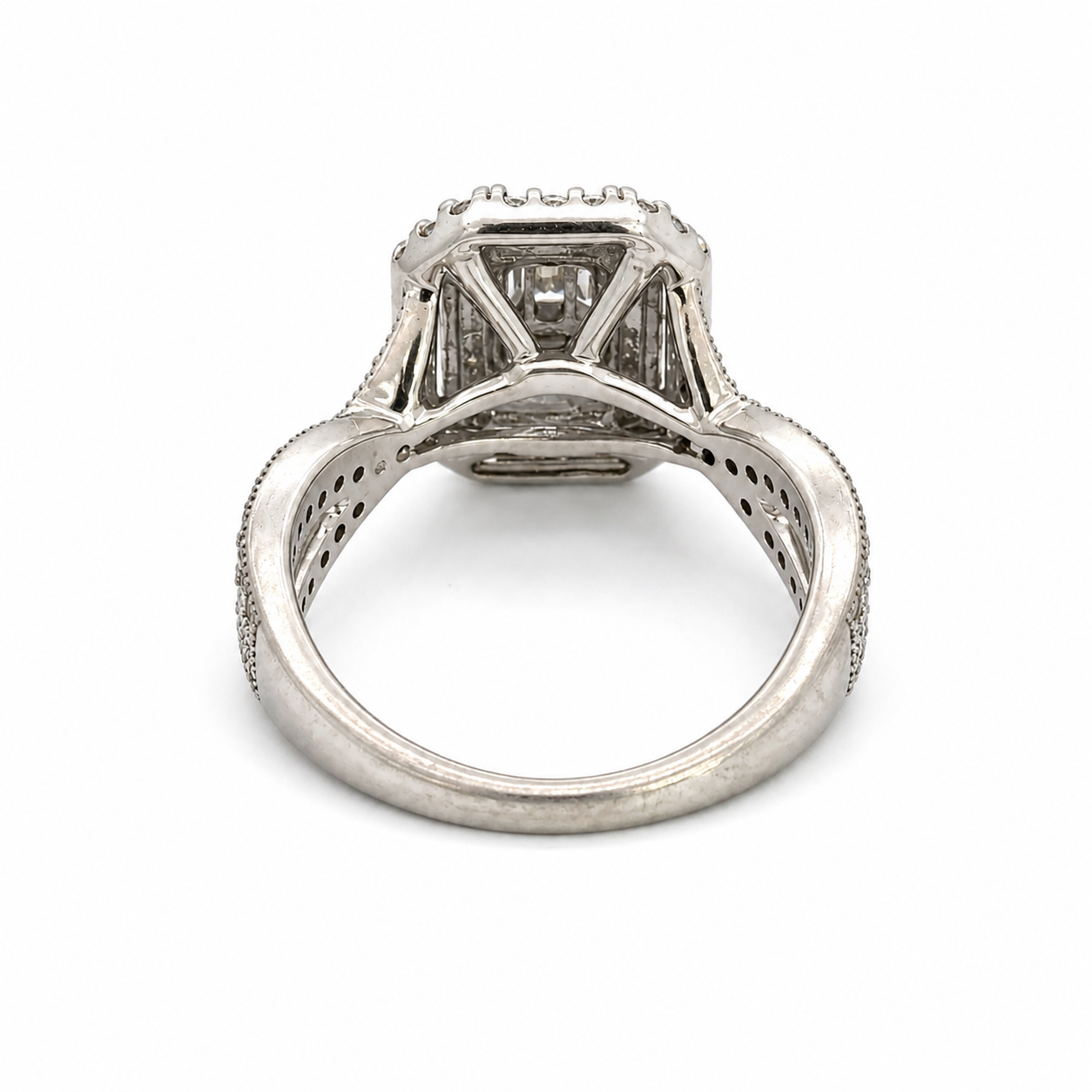 14K White Gold Diamond Double Halo Ring