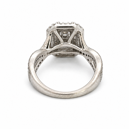 14K White Gold Diamond Double Halo Ring