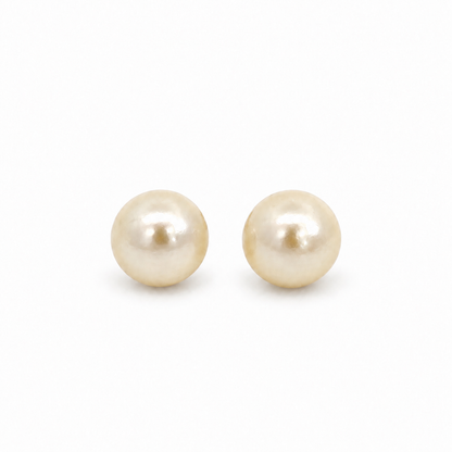 14K Yellow Gold 6mm Pearl Stud Earrings