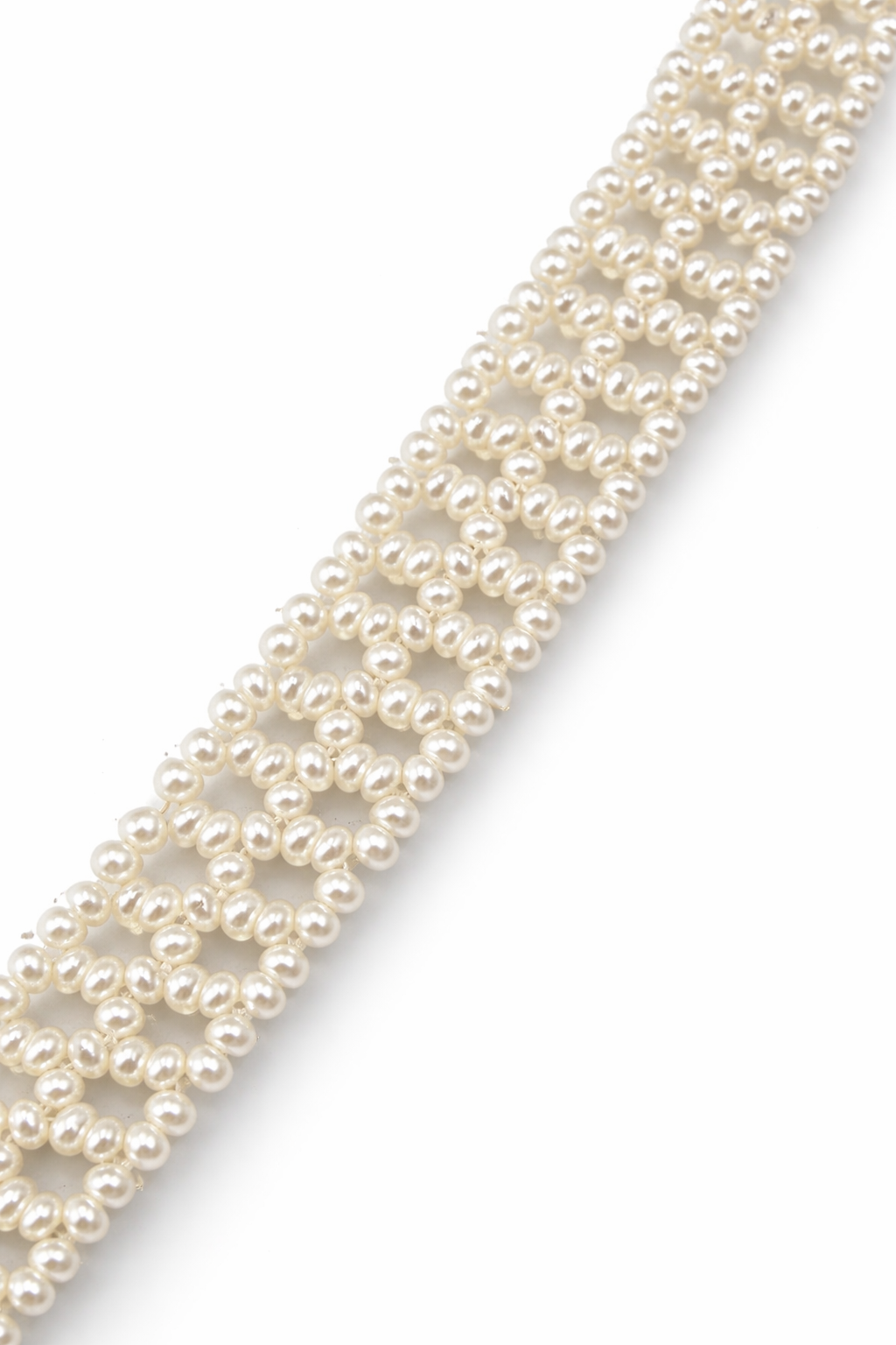 Vintage Seed Pearl Scarf Necklace with Tassel Fringe, 44” Long