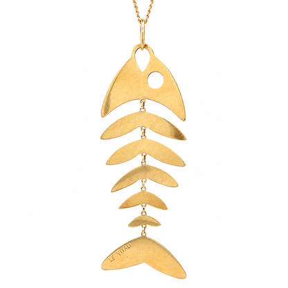 Le Vitali 18K Yellow Gold Fish Pendant Articulated Design