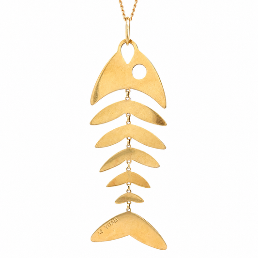 Le Vitali 18K Yellow Gold Fish Pendant Articulated Design