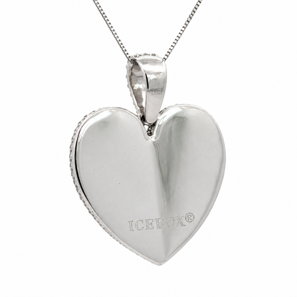 Large ICEBOX Diamond Heart Pendant 14K White Gold