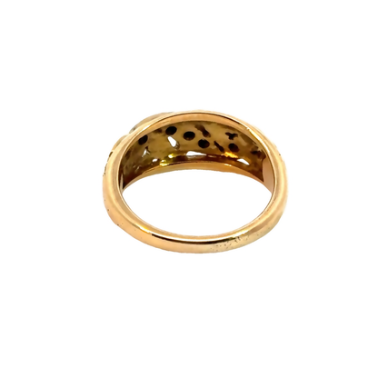 14K Yellow Gold Floral Diamond Ring