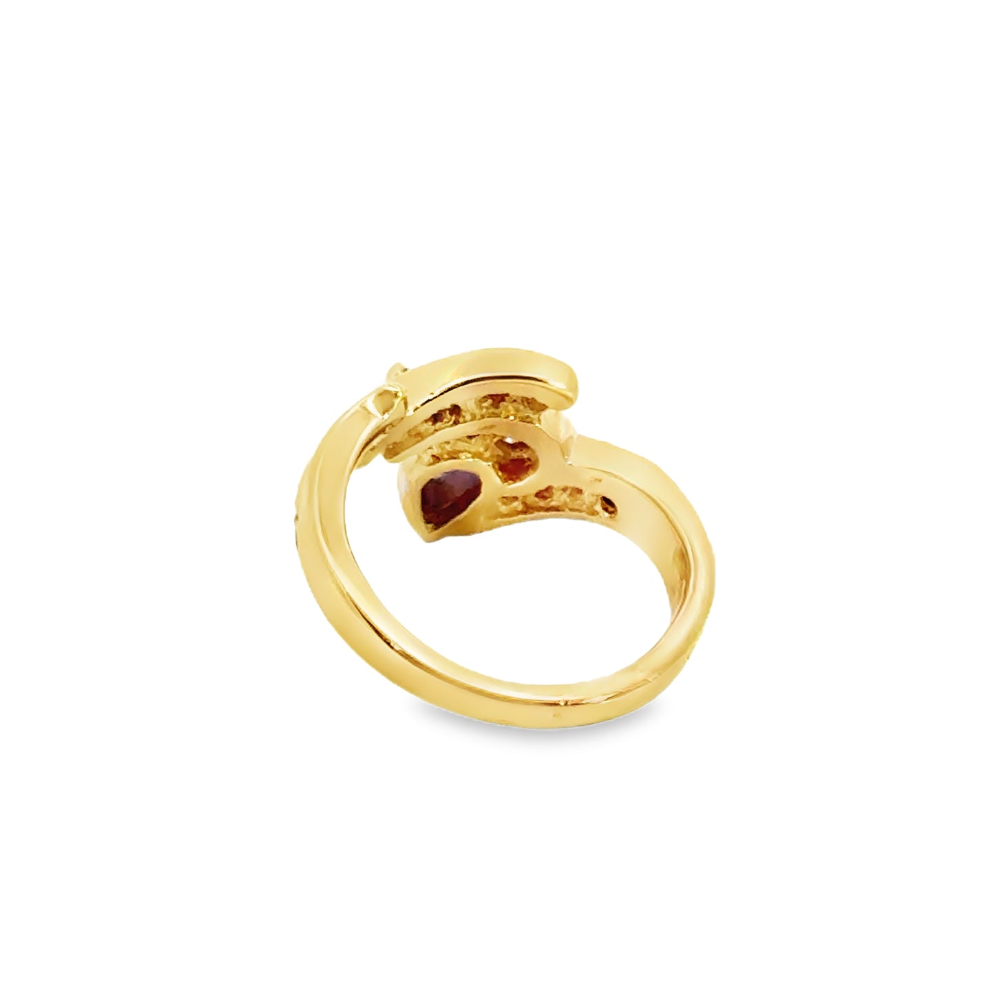 Unique 14K Yellow Gold Tanzanite & Diamond Swirl Ring