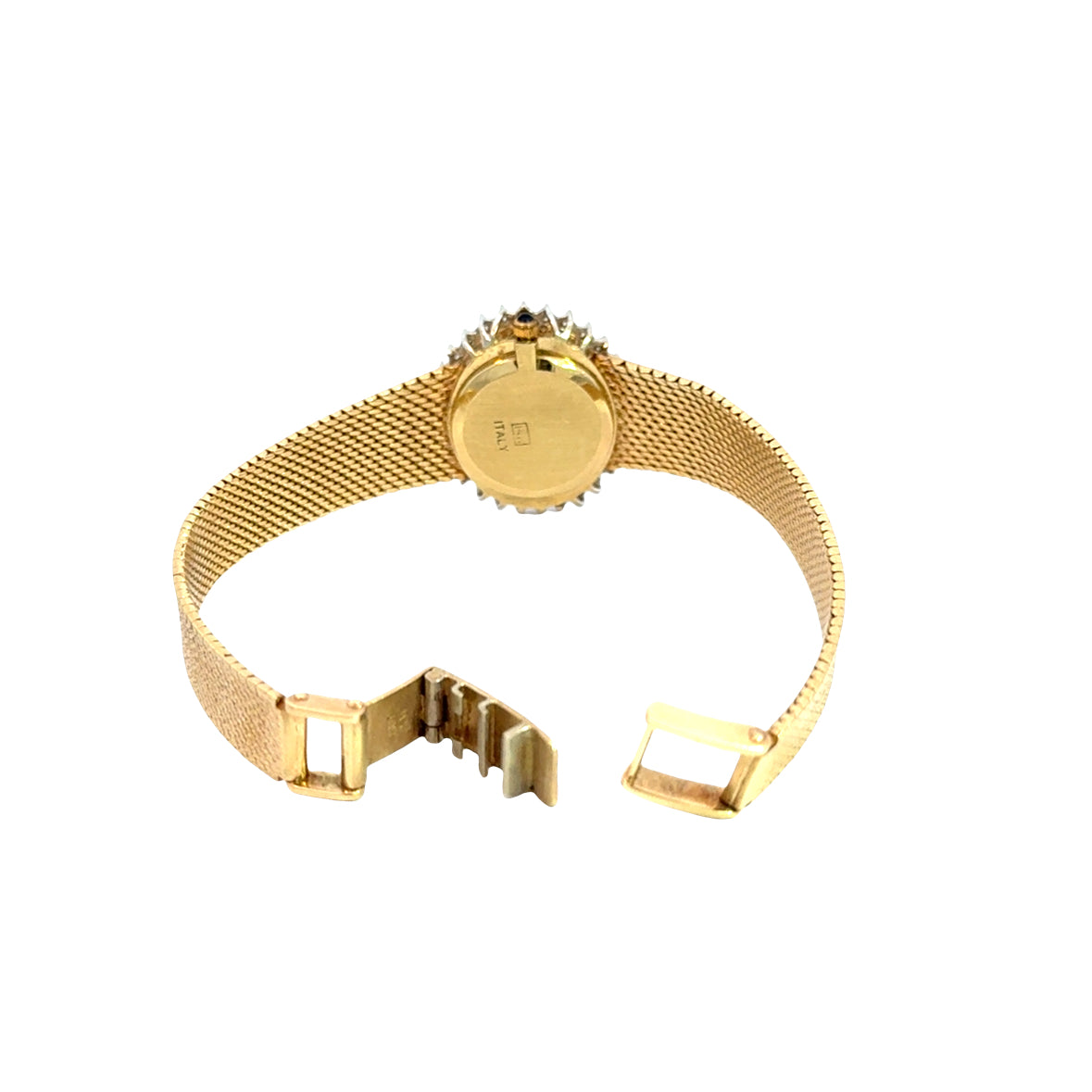 Vintage 1960’s Italian Genève Diamond Watch in 14K Yellow Gold