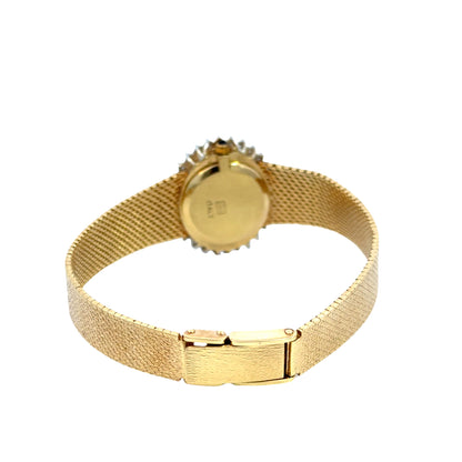 Vintage 1960’s Italian Genève Diamond Watch in 14K Yellow Gold
