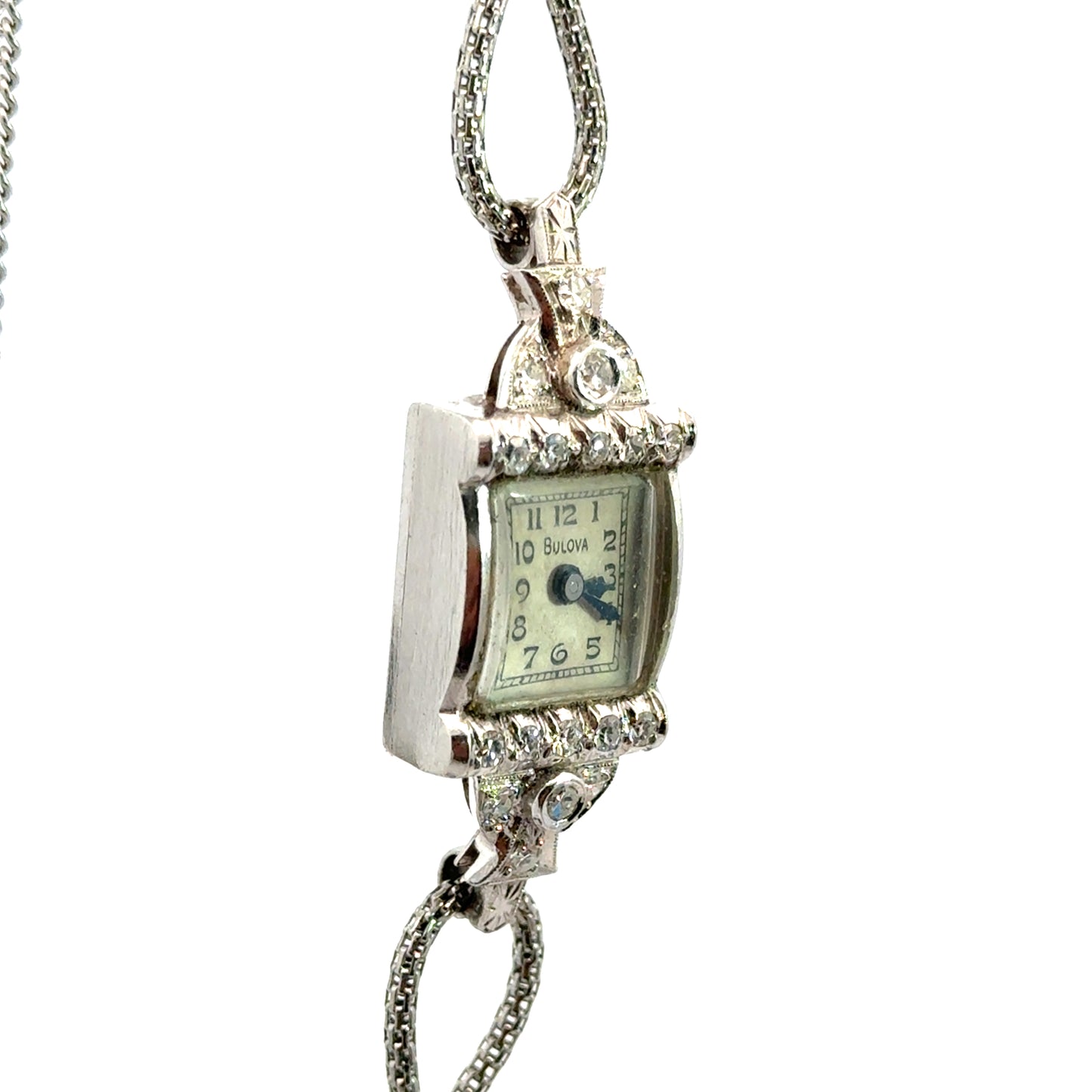 Platinum & Diamond Bulova Deco Jewel Watch – 1920’s