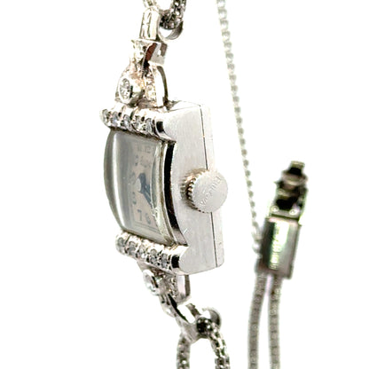 Platinum & Diamond Bulova Deco Jewel Watch – 1920’s