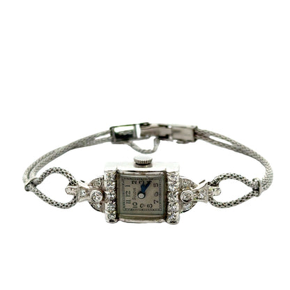 Platinum & Diamond Bulova Deco Jewel Watch – 1920’s