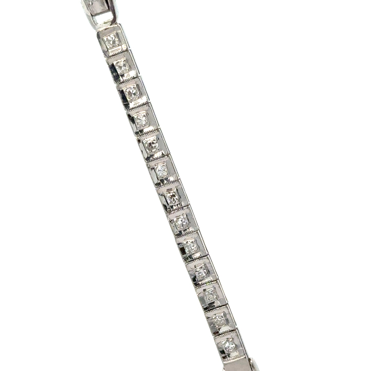 Glycine Platinum Diamond Bracelet Watch – 1920s Art Deco