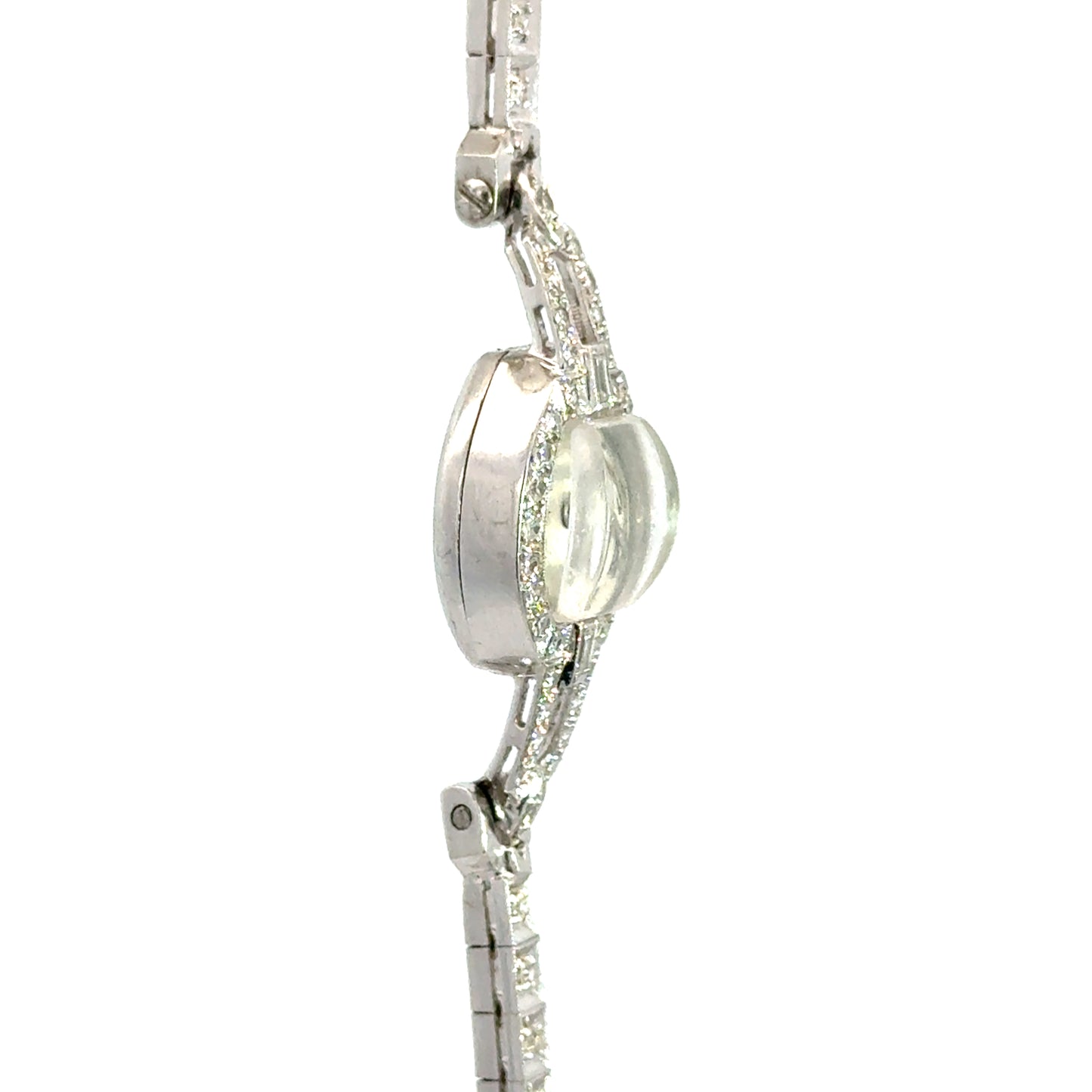 1920s Art Deco Bulova Diamond Watch – 14K White Gold, Platinum-Plated Case