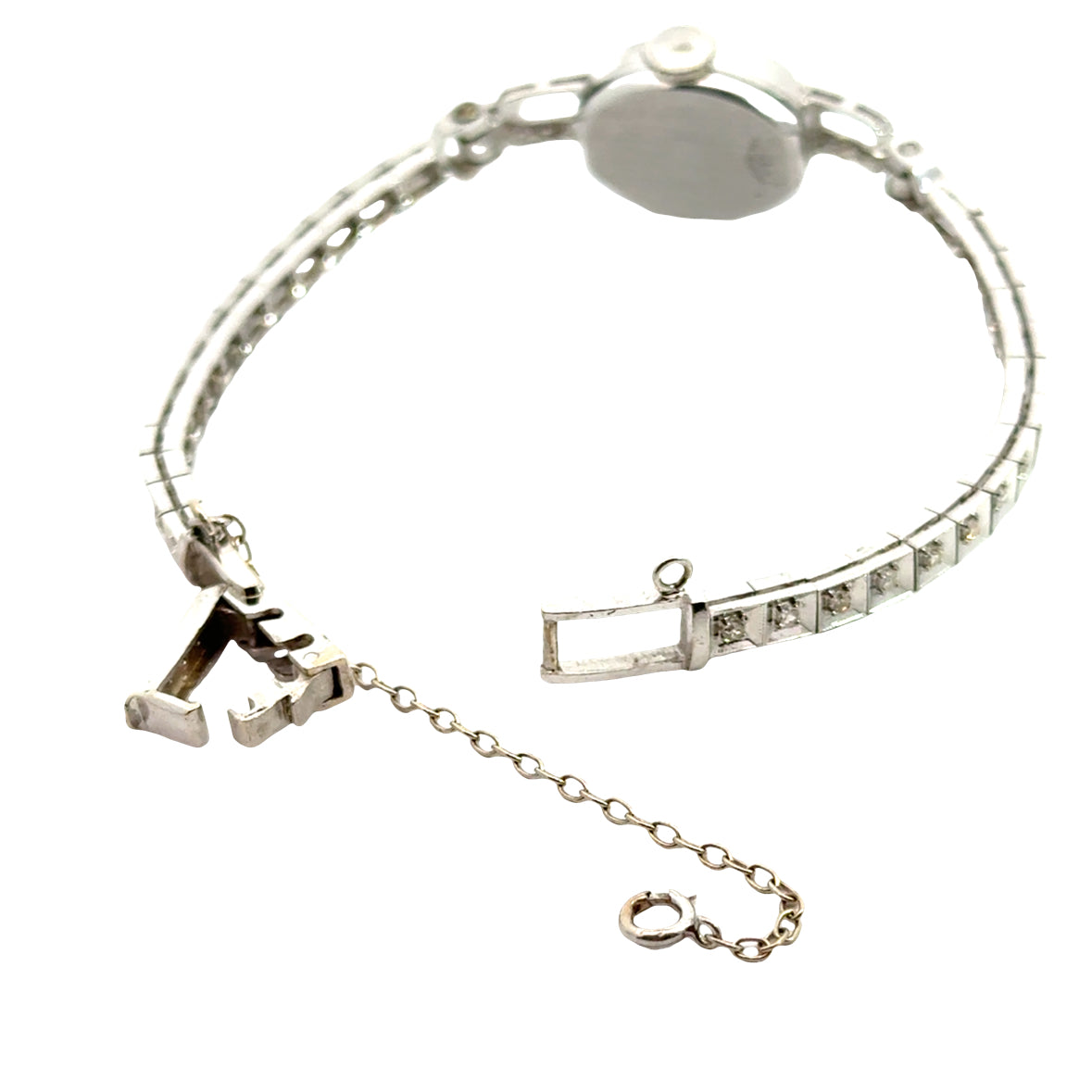 1920s Art Deco Bulova Diamond Watch – 14K White Gold, Platinum-Plated Case