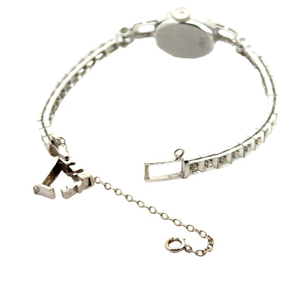 1920s Art Deco Bulova Diamond Watch – 14K White Gold, Platinum-Plated Case