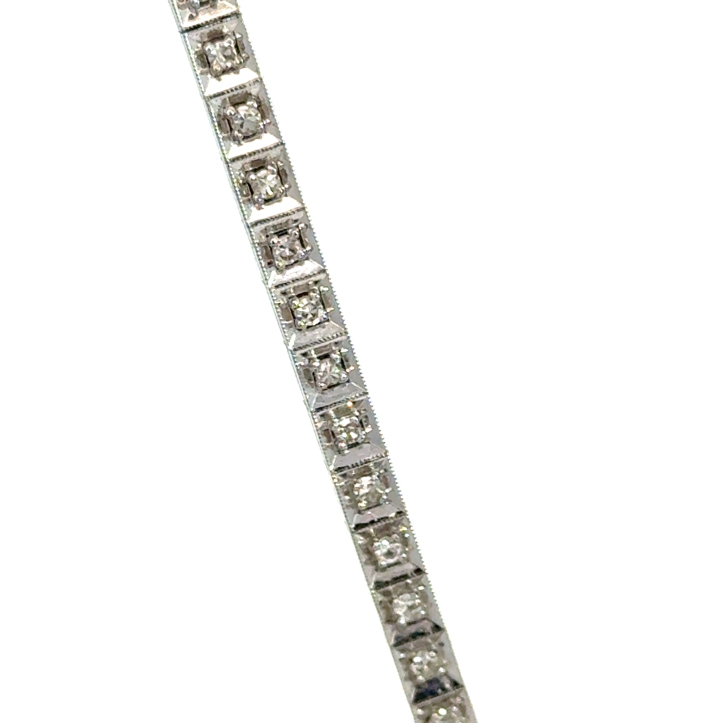 1920s Art Deco Bulova Diamond Watch – 14K White Gold, Platinum-Plated Case