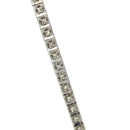 1920s Art Deco Bulova Diamond Watch – 14K White Gold, Platinum-Plated Case