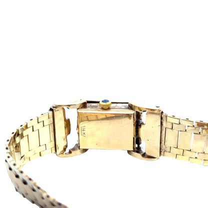 Retro 14K Gold Richeliev Diamond Secret Cover Watch – 1940s Glamour