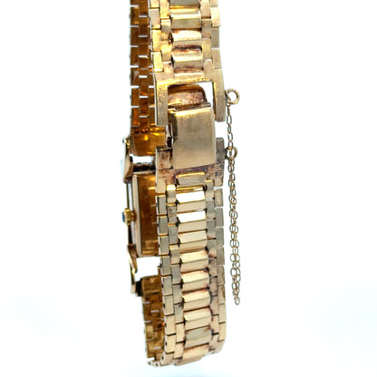 Retro 14K Gold Richeliev Diamond Secret Cover Watch – 1940s Glamour