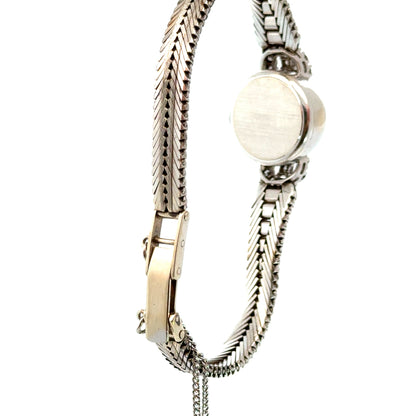 Eterna-Matic 14K White Gold Diamond Watch – Diamonds – Mid-Century Swiss Elegance