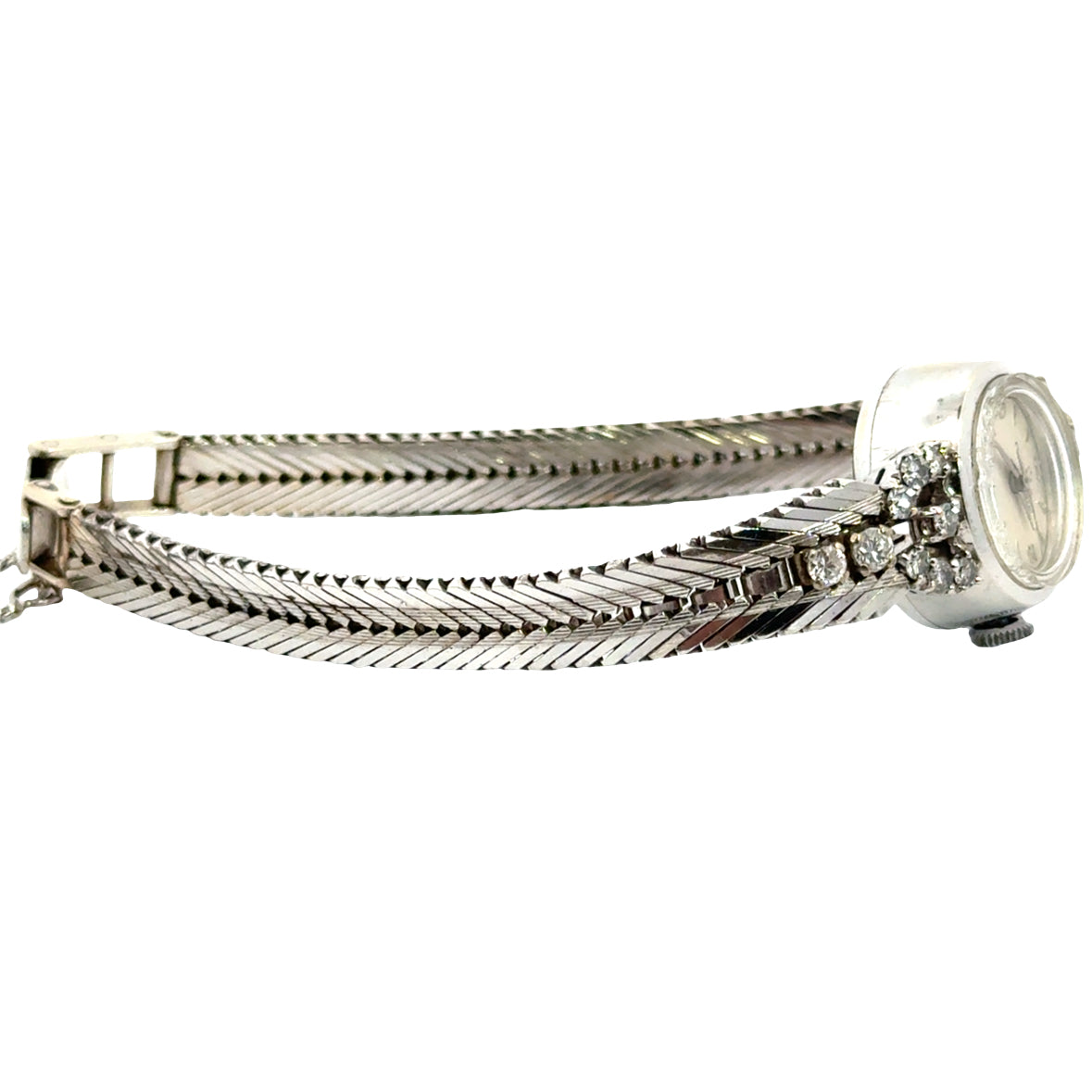 Eterna-Matic 14K White Gold Diamond Watch – Diamonds – Mid-Century Swiss Elegance