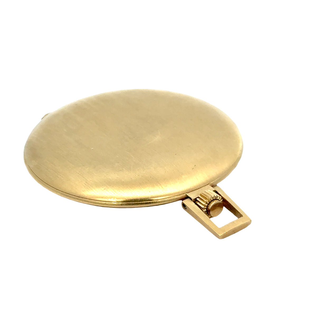 Mid Century Bucherer Satin- finished 18K Gold Pocket Watch