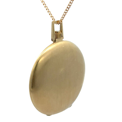 Mid Century Bucherer Satin- finished 18K Gold Pocket Watch