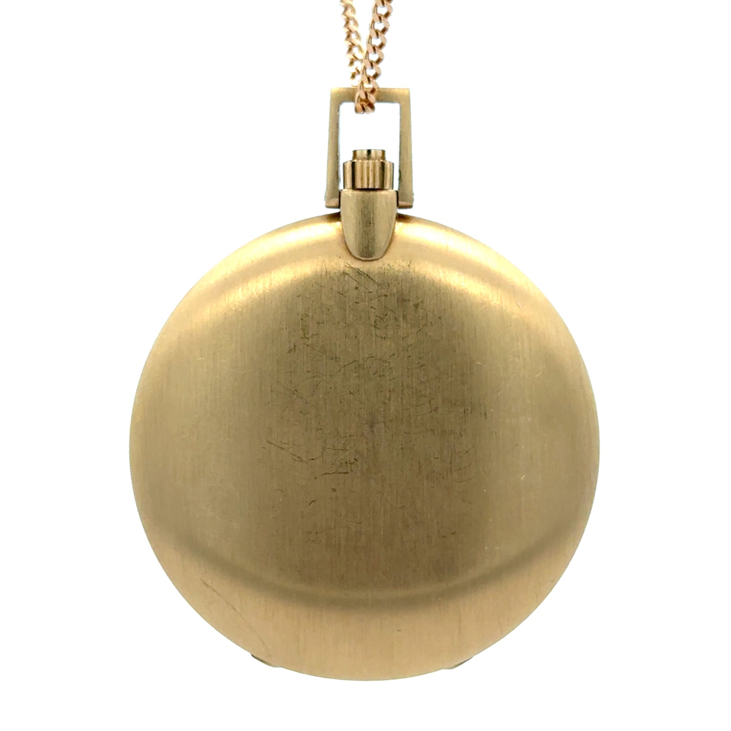 Mid Century Bucherer Satin- finished 18K Gold Pocket Watch