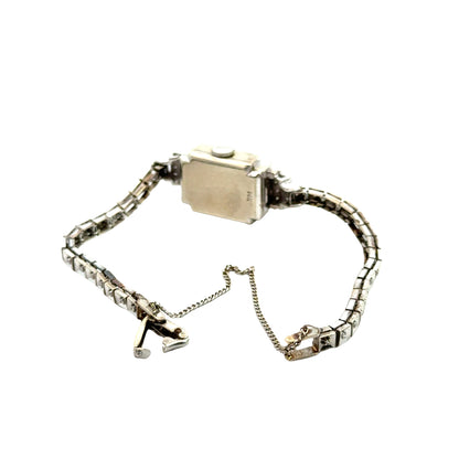 Hamilton Antique 14K White Gold Diamond Watch – Late Art Deco 1930s–1940s