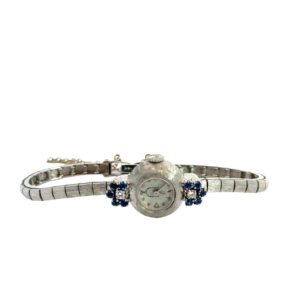 Cowell & Hubbard Co. Vintage 14K White Gold Watch with Sapphires & Diamonds (Circa 1950s–1960s)