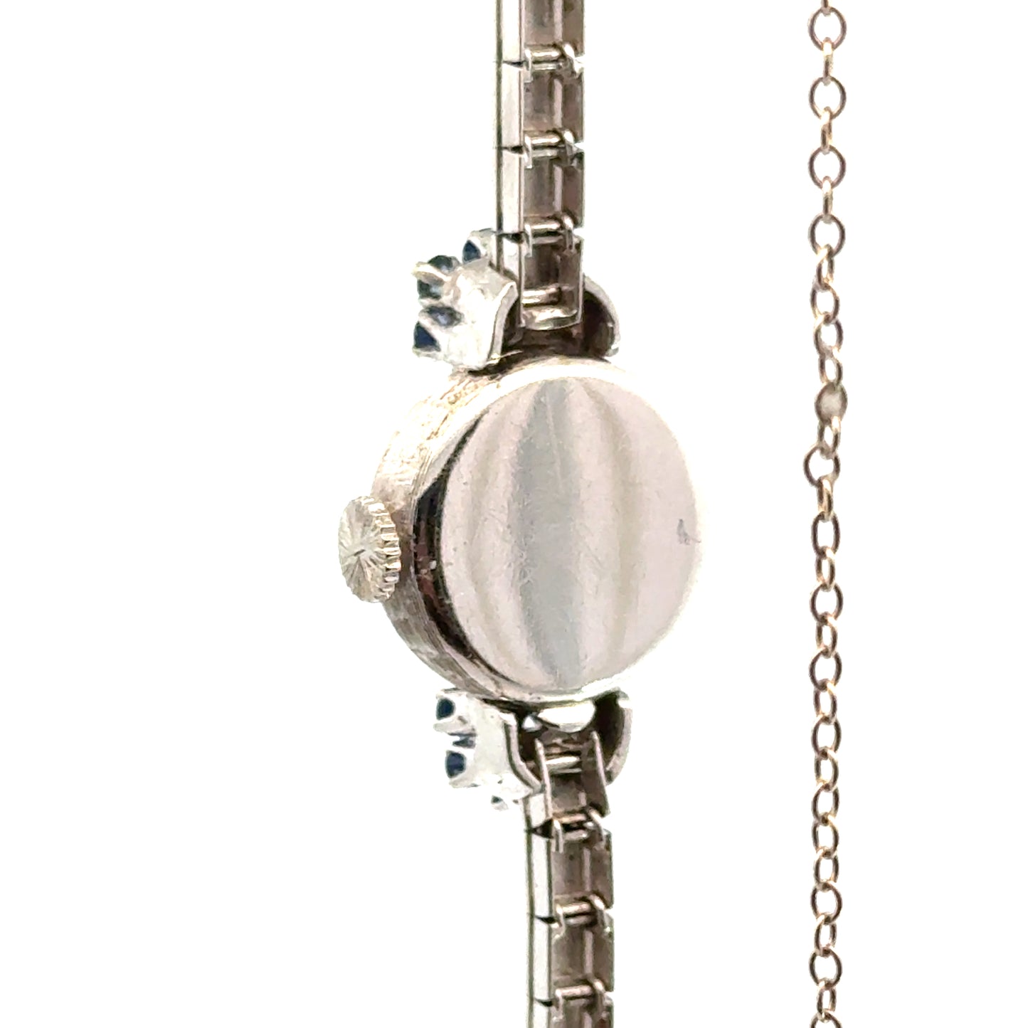 Cowell & Hubbard Co. Vintage 14K White Gold Watch with Sapphires & Diamonds (Circa 1950s–1960s)