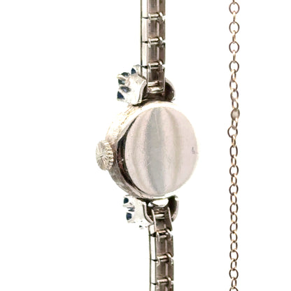 Cowell & Hubbard Co. Vintage 14K White Gold Watch with Sapphires & Diamonds (Circa 1950s–1960s)