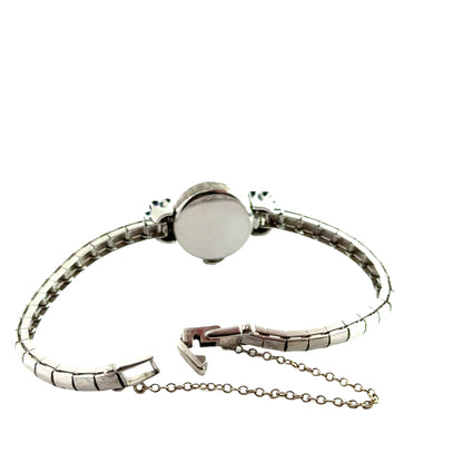 Cowell & Hubbard Co. Vintage 14K White Gold Watch with Sapphires & Diamonds (Circa 1950s–1960s)