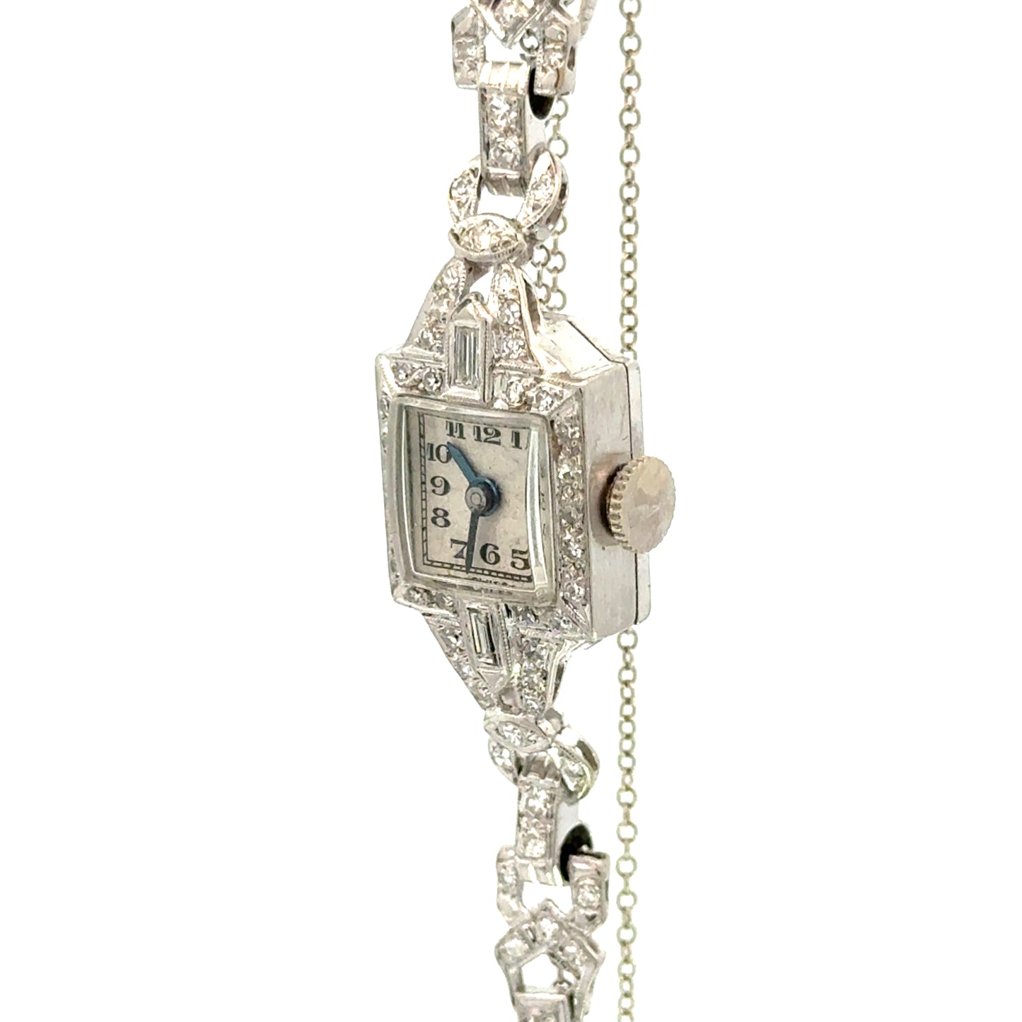 Platinum Art Deco Bulova Diamond Watch – 1920s