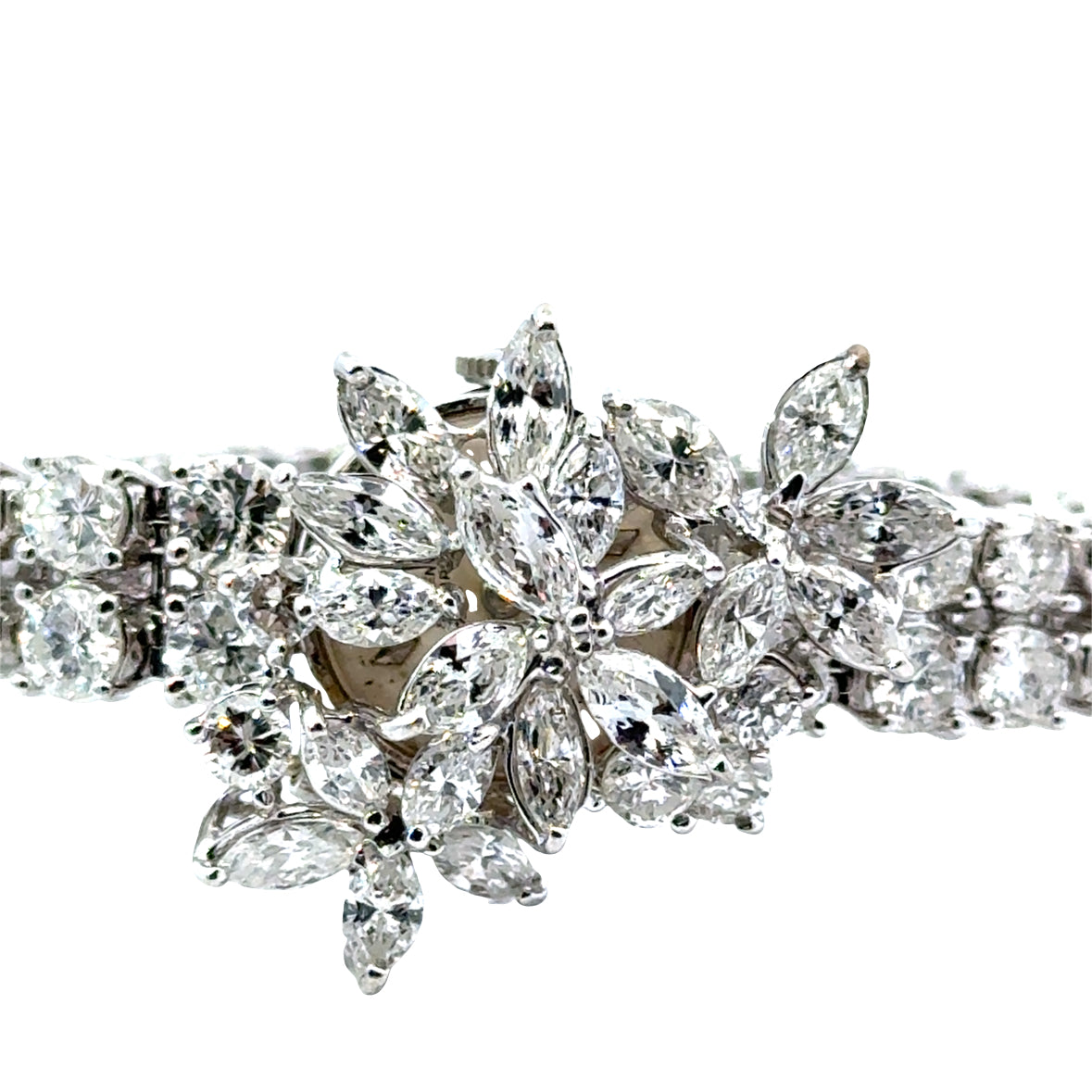 14K White Gold Lucien Piccard Diamond Watch–Bracelet