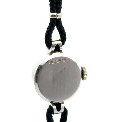 Petite Tissot Diamond Watch in 14K White Gold – 1950s
